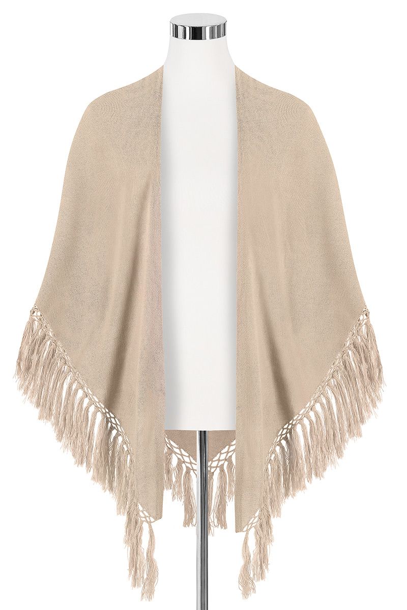 Lieblingsgwand Poncho taupe mit Fransen 009906 | Bavarian fashion and ...